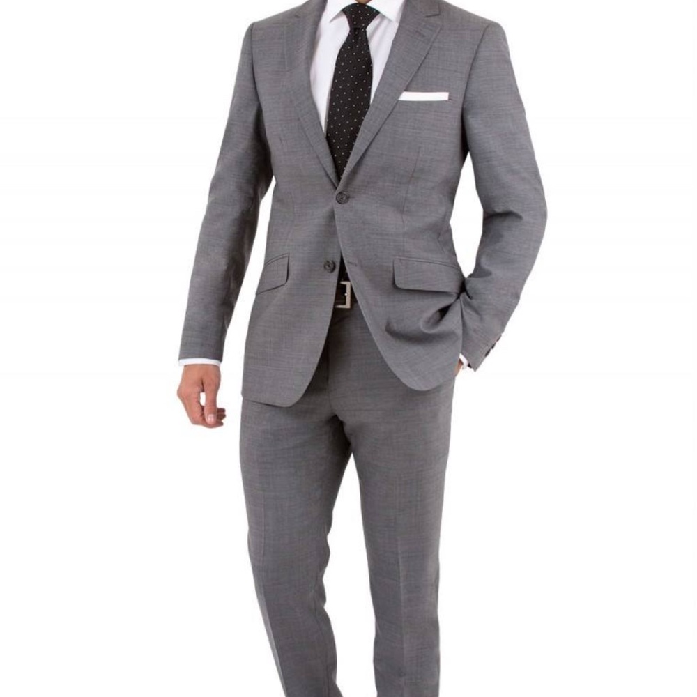 Men's Custom Tailored Slim Fit Suit Gray Size - 40R 32x28 NWT